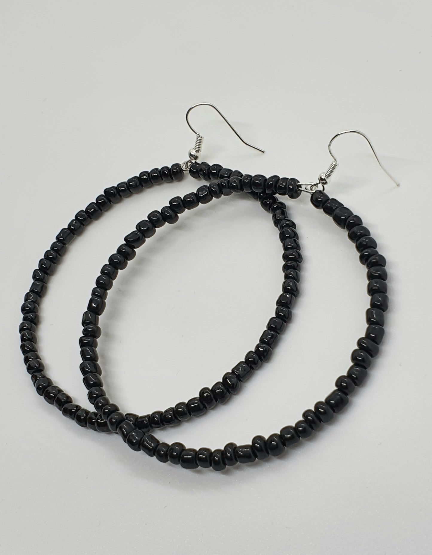 Large Beaded Hoop Earrings