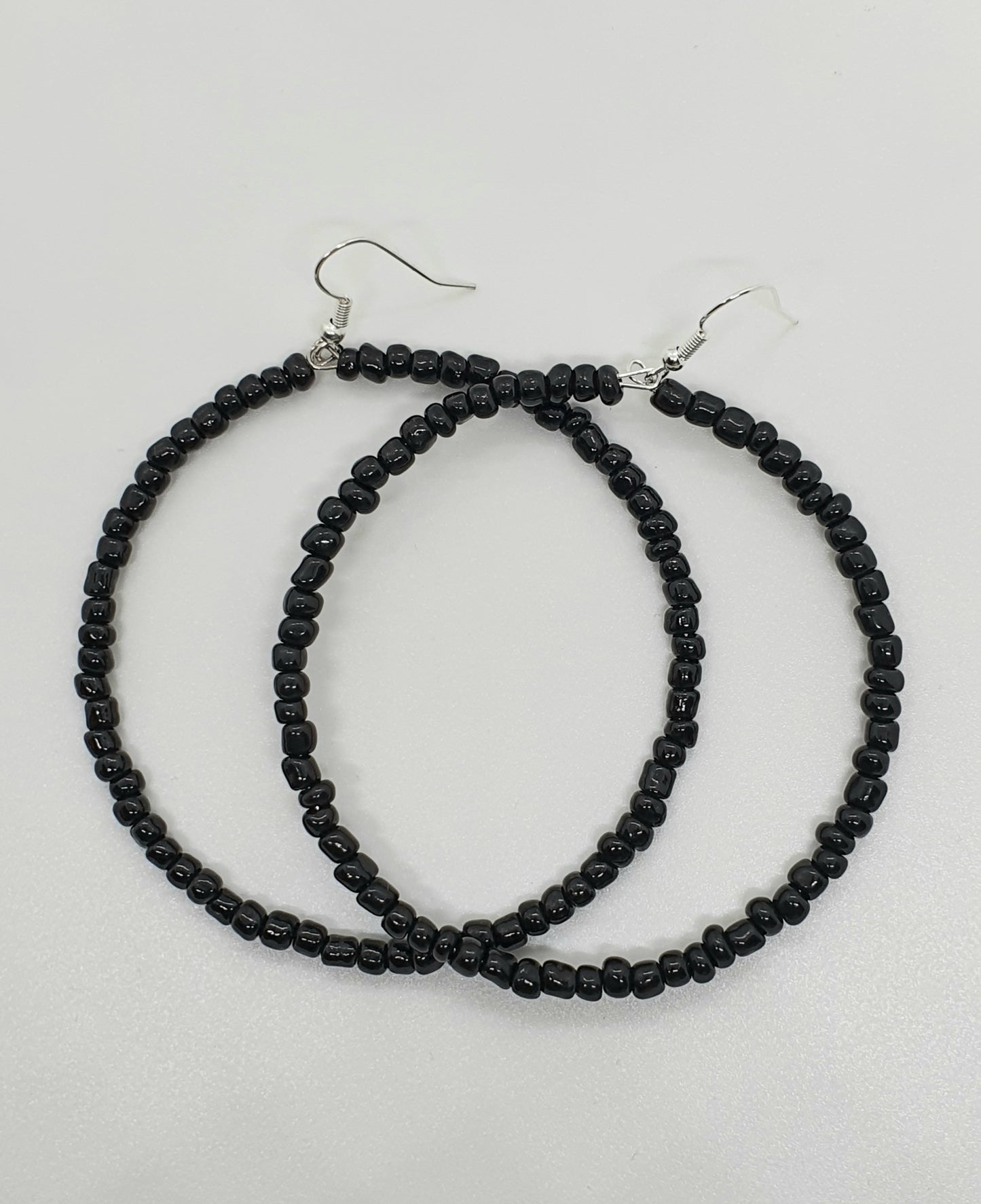 Large Beaded Hoop Earrings