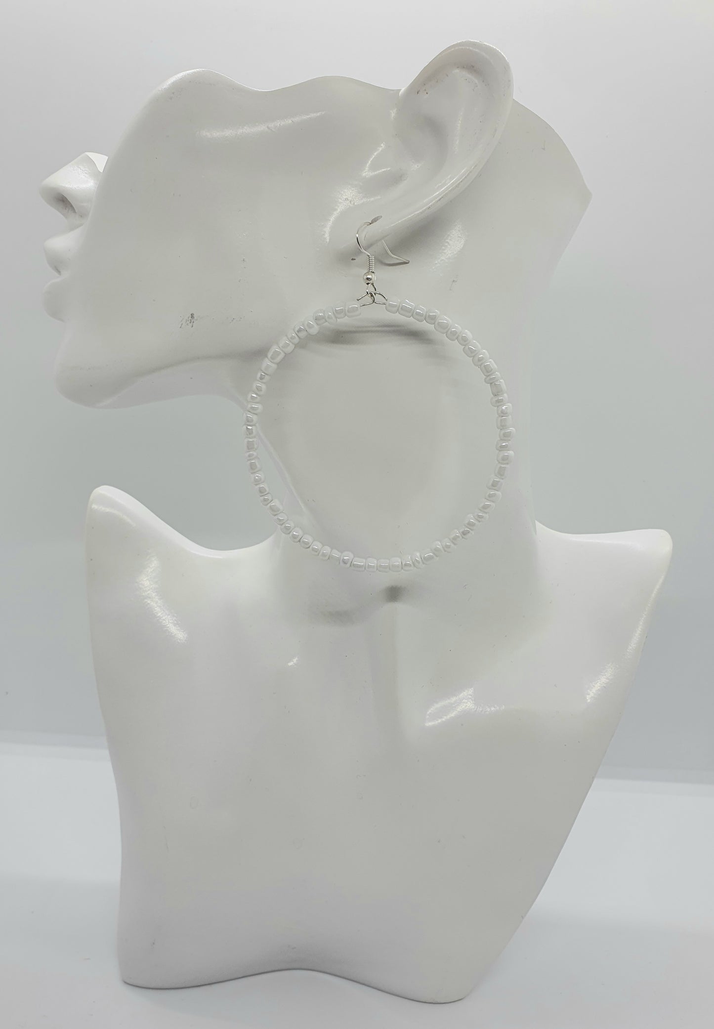 Large Beaded Hoop Earrings