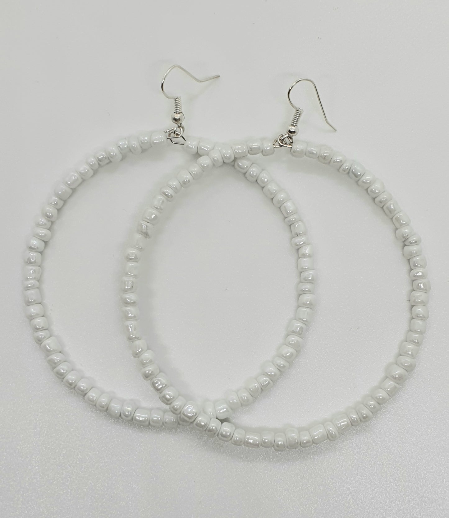 Large Beaded Hoop Earrings