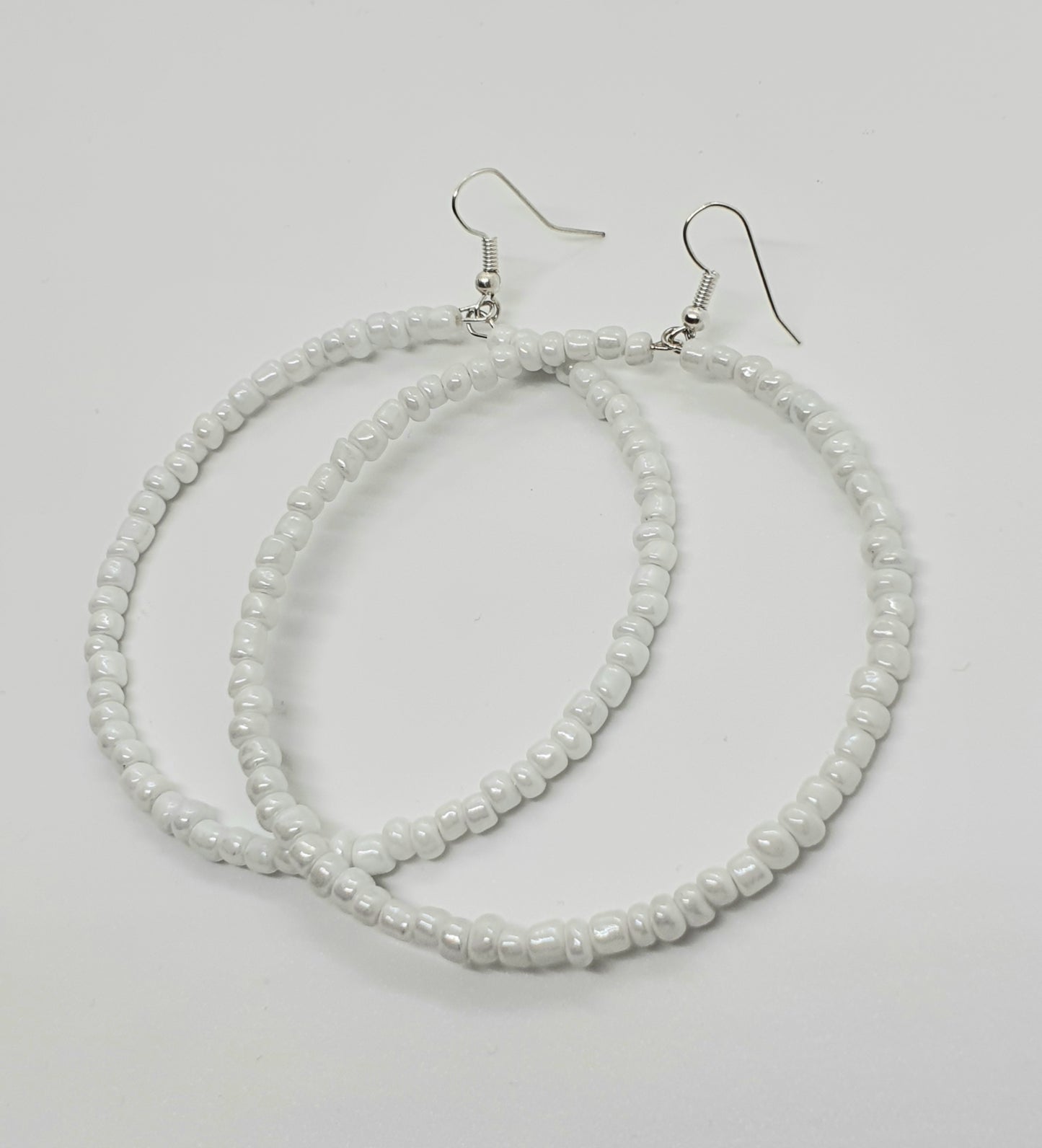 Large Beaded Hoop Earrings