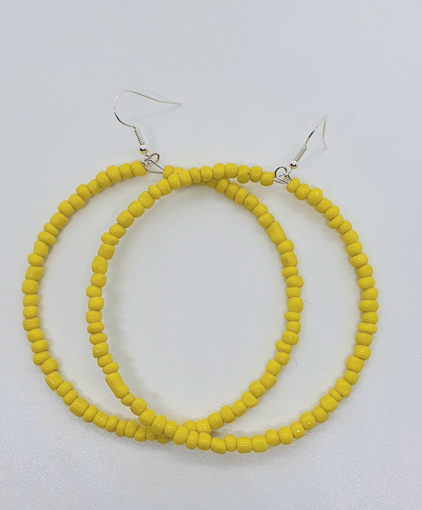 Large Beaded Hoop Earrings