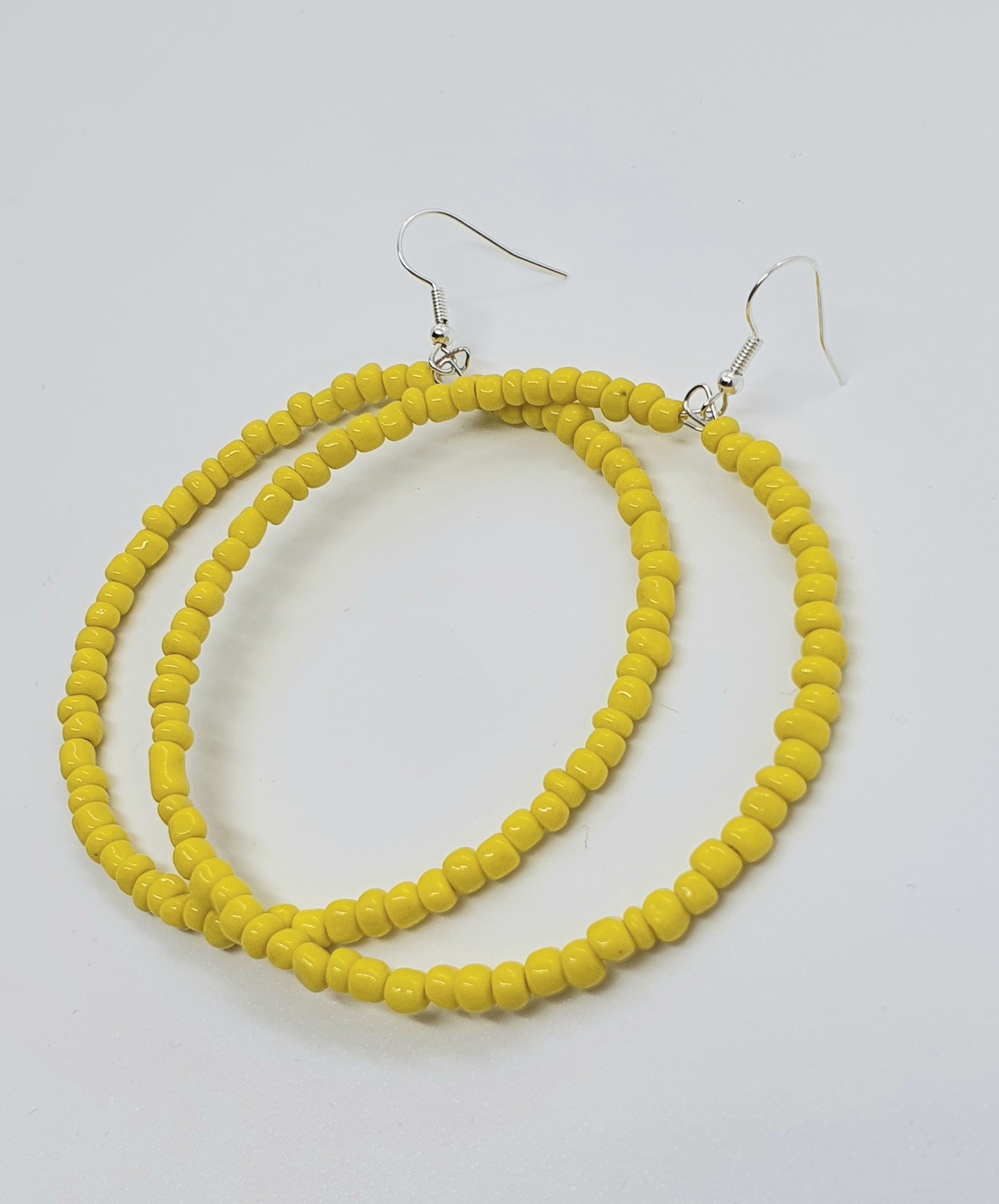 Large Beaded Hoop Earrings
