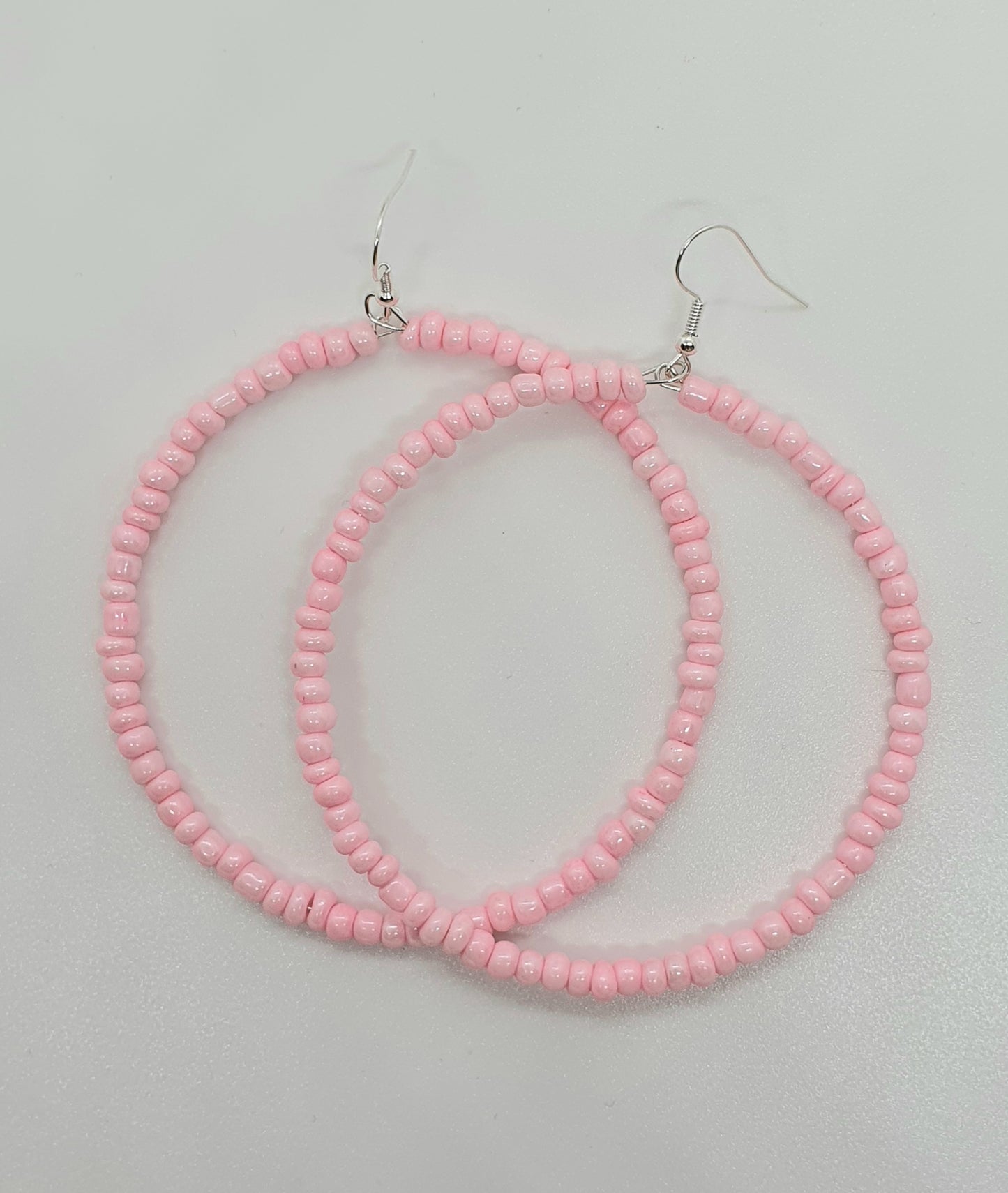 Large Beaded Hoop Earrings