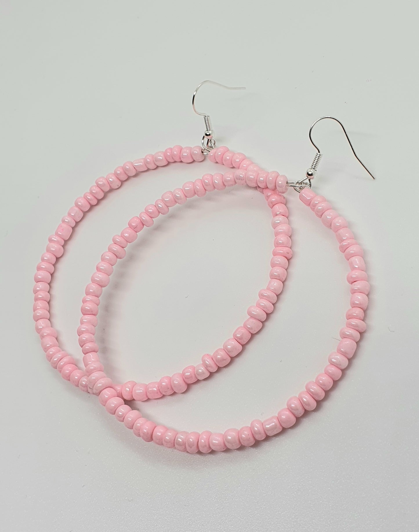 Large Beaded Hoop Earrings