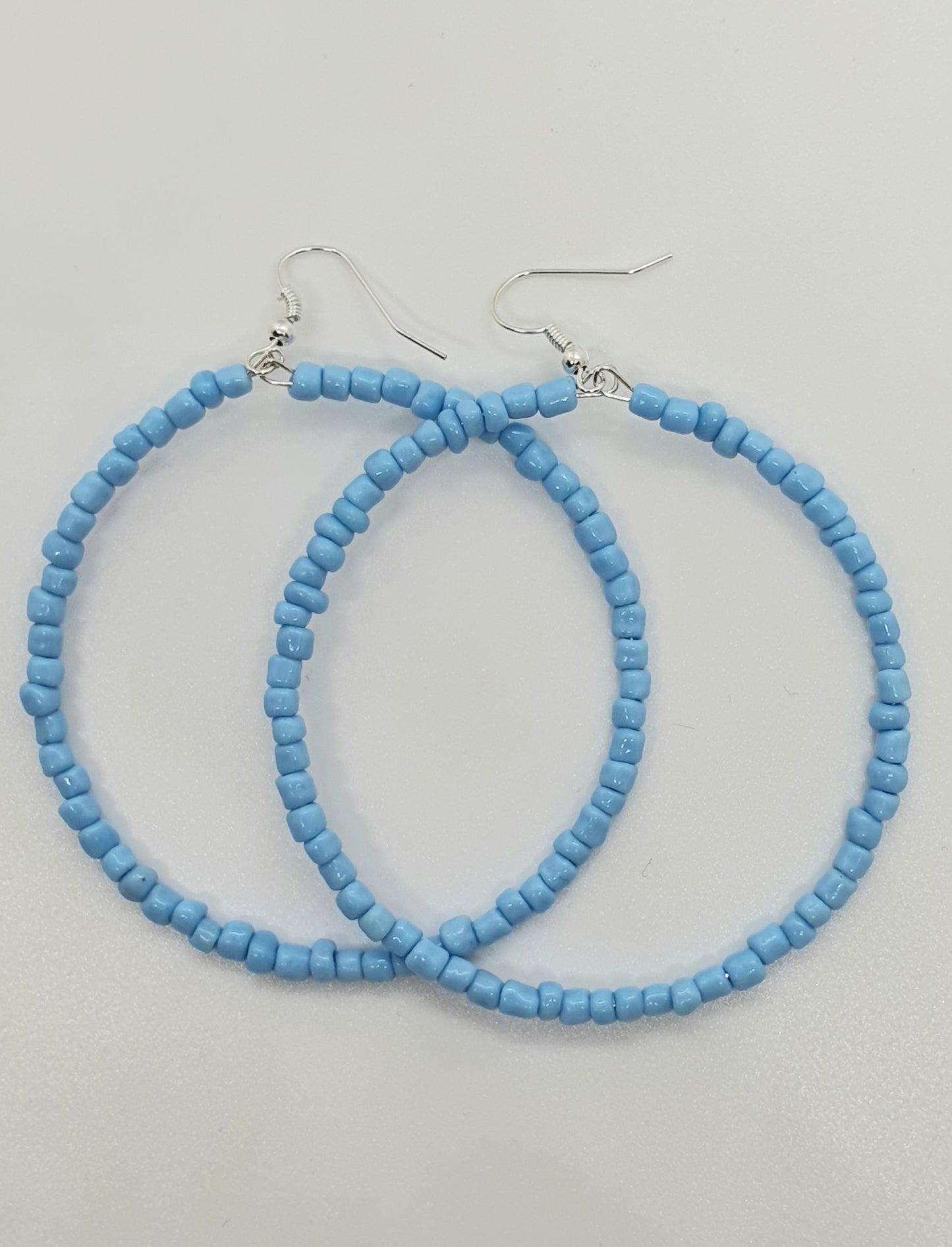 Large Beaded Hoop Earrings