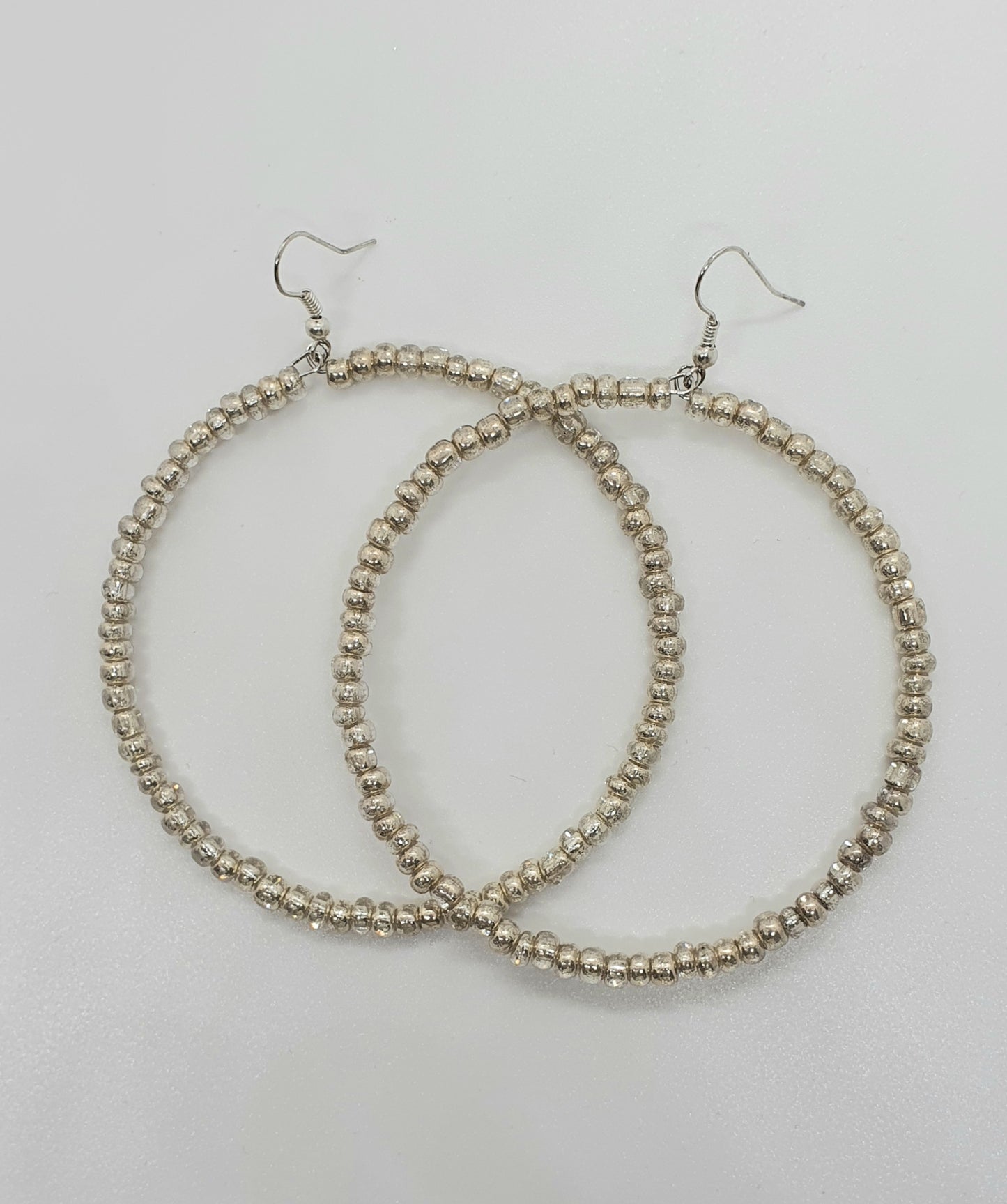 Large Beaded Hoop Earrings