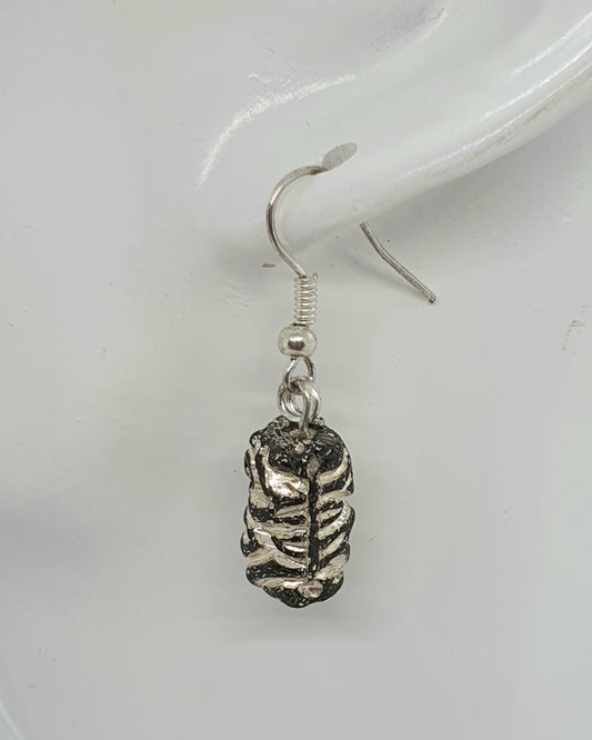 Black and Silver Stone Drop Earring