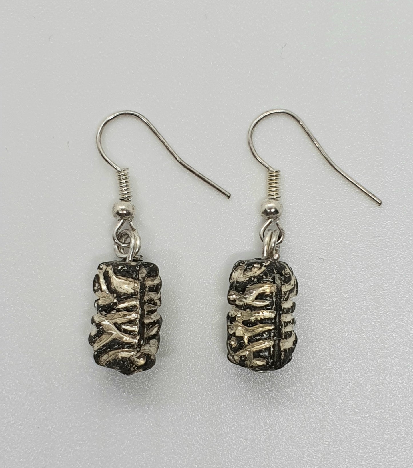 Black and Silver Stone Drop Earring