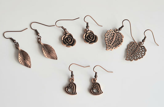 Antique Copper Drop Earrings