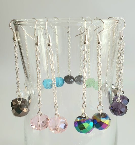 Crystal Chain Dangle Earrings